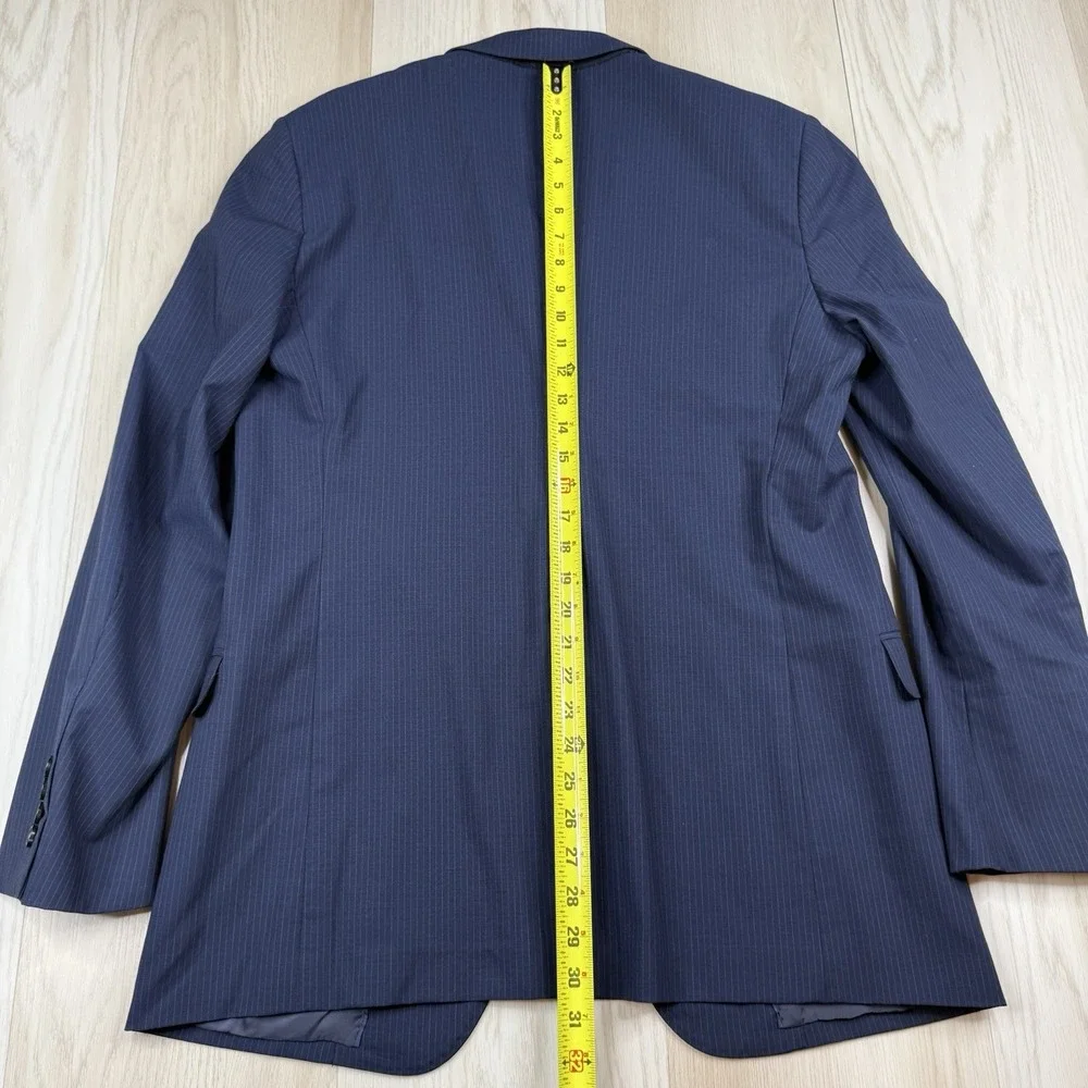 Brooks Brothers Fitzgerald BrooksCool Wool Blazer Blue Striped Mens Size 41L